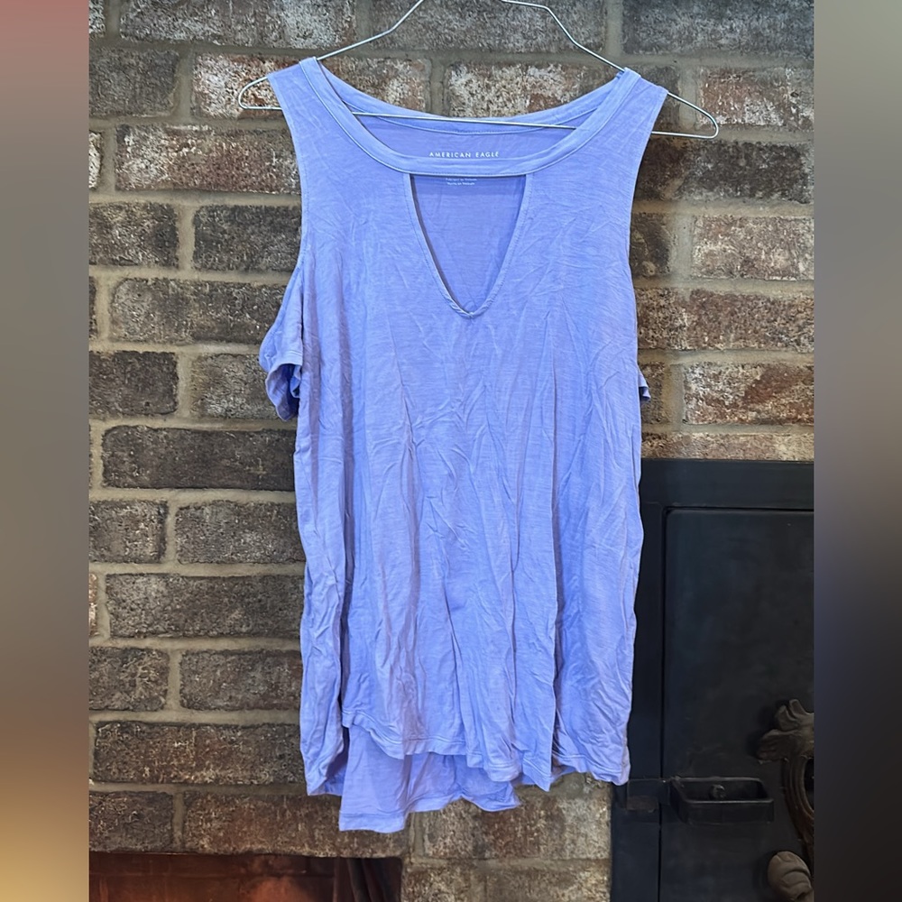 Purple cold shoulder tank from American Eagle